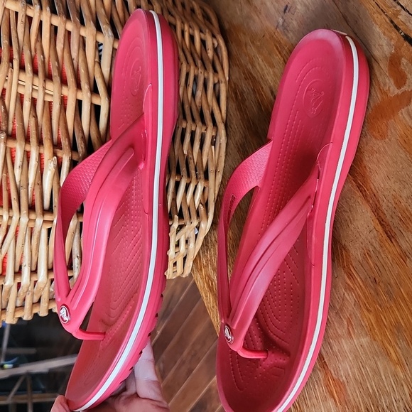 Crocs Crocband Mens Flip Flops Red Shoes Size 12 - Picture 5 of 15